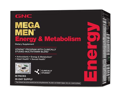 gnc energy and metabolism vitapak.